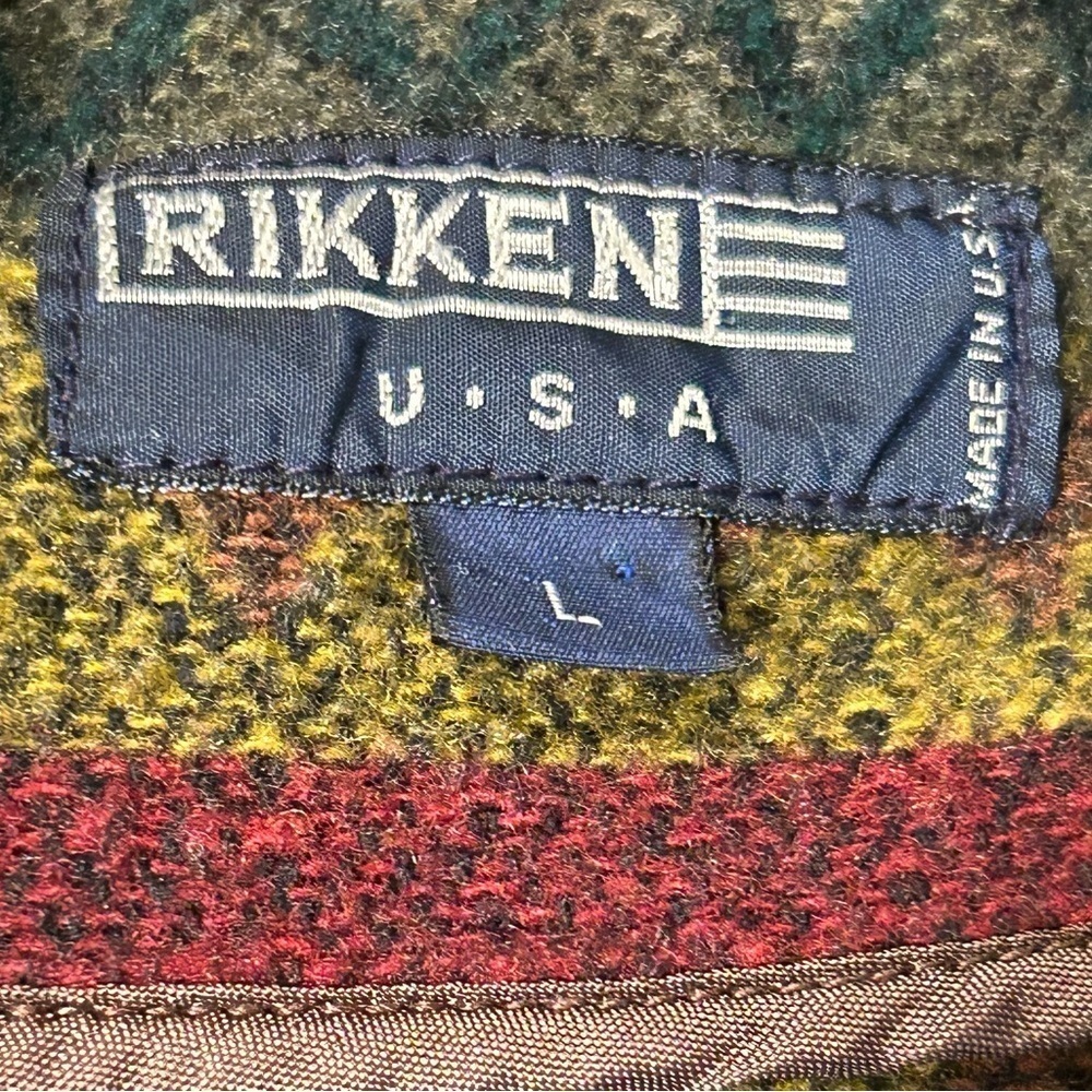 Rikkene Vintage Wool-Blend Aztec-Pattern Jacket Size L - Picture 7 of 7